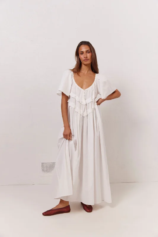 Year-End Sale La Prairie Smock Midi Dress White