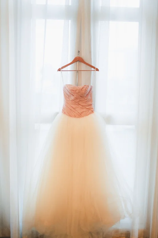 Clearance Event Vera Wang Ball Gown with Asymmetrically Draped Bodice Style