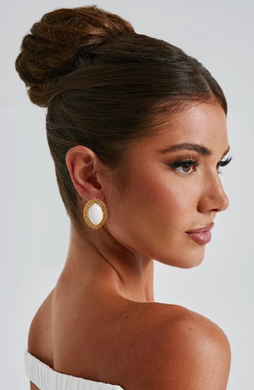 New Deals Azra Earrings - Ivory/Gold