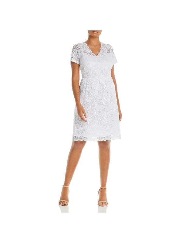 Final Markdown AQUA CURVE Womens Stretch Lace Short Sleeve V Neck Above The Knee Party Sheath Dress Final Markdown AQUA CURVE Womens Stretch Lace Short Sleeve V Neck Above The Knee Party Sheath Dress