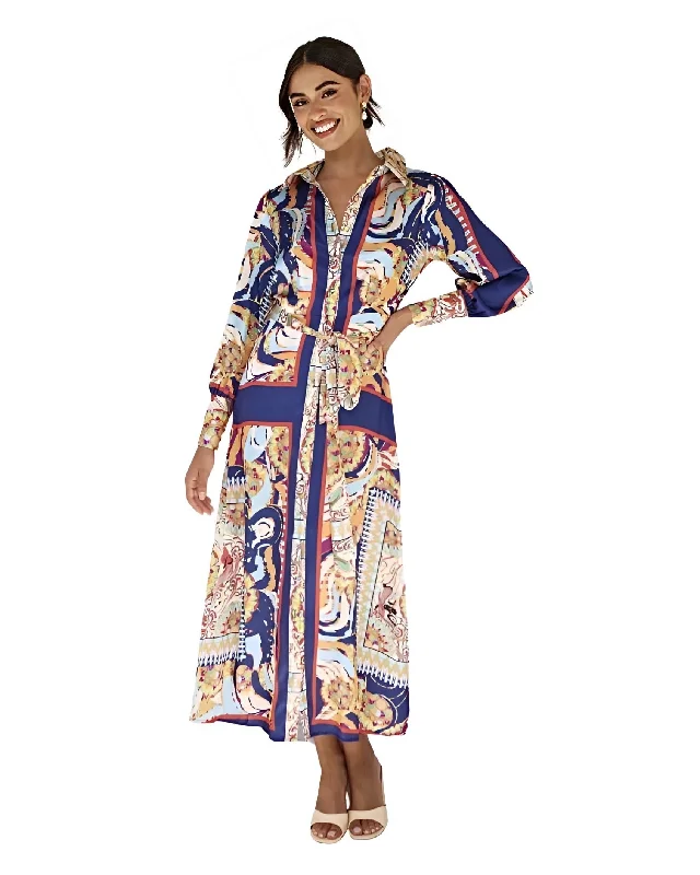 Deal Alert PADMA LONG SLEEVE MAXI DRESS -NAVY