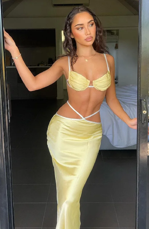 One-DAY Sale Jasmyn Maxi Skirt - Lemon