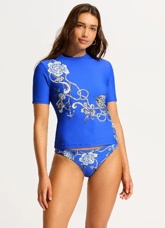 Buy Now Ahoy Short Sleeve Rashvest - Azure