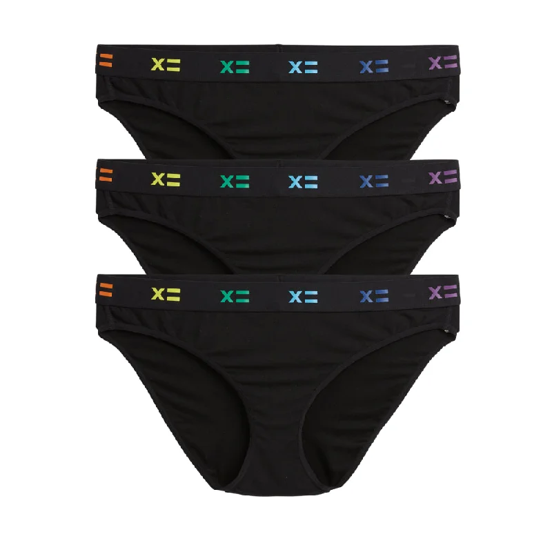 Price Drop Bikini 3-Pack - TENCEL™ Modal Black X= Rainbow