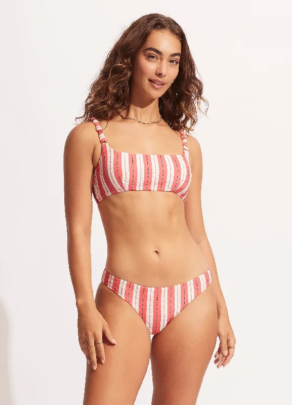 Seasonal Clearance Cabana Gathered Strap Bralette - Sunkissed Coral