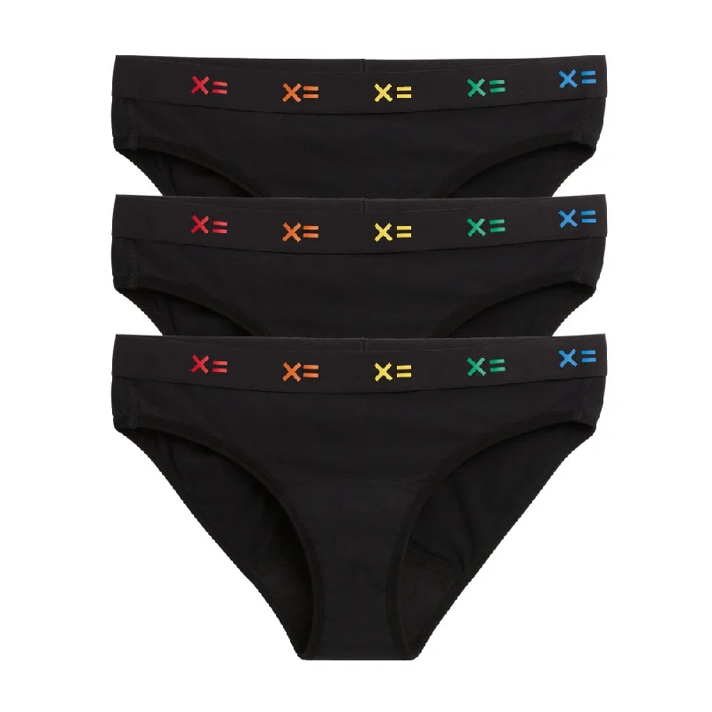 Price Reduction First Line Period Bikini 3-Pack - Black X= Rainbow