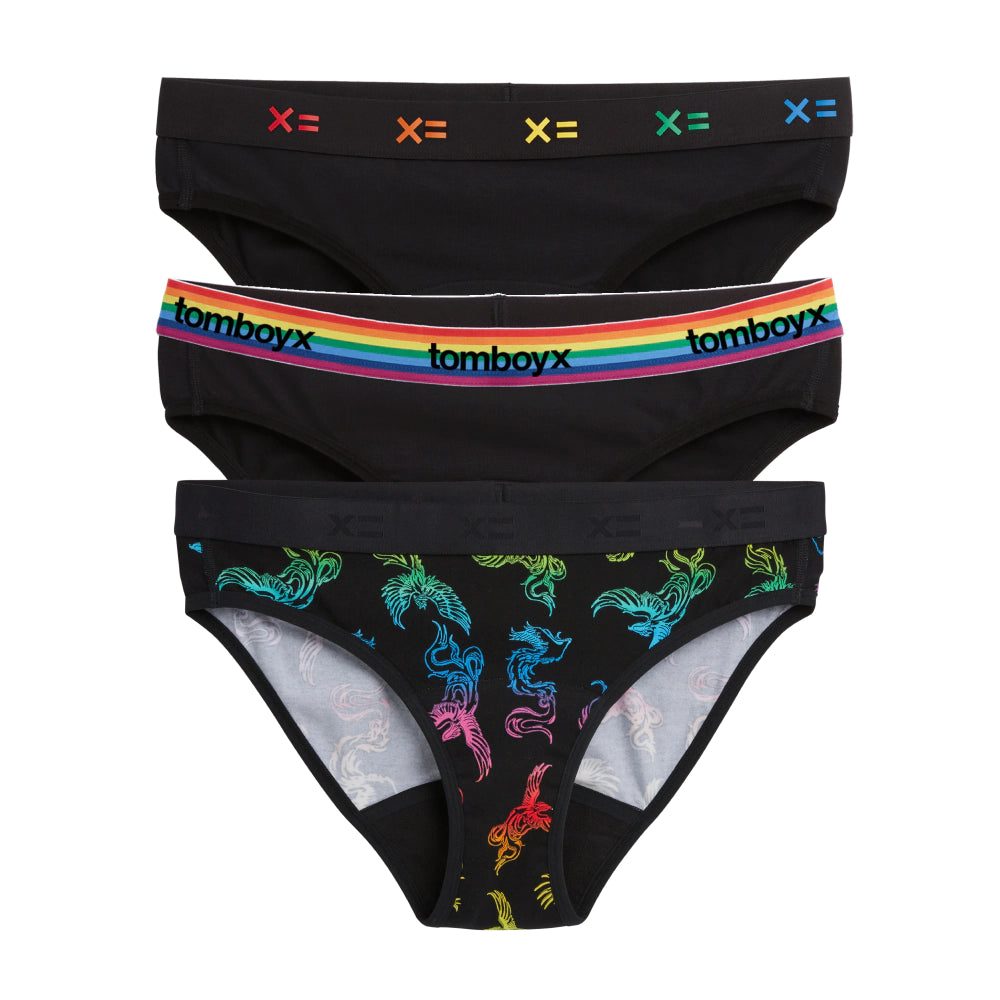 Savings Galore First Line Period Bikini 3-Pack - Rainbow Phoenix