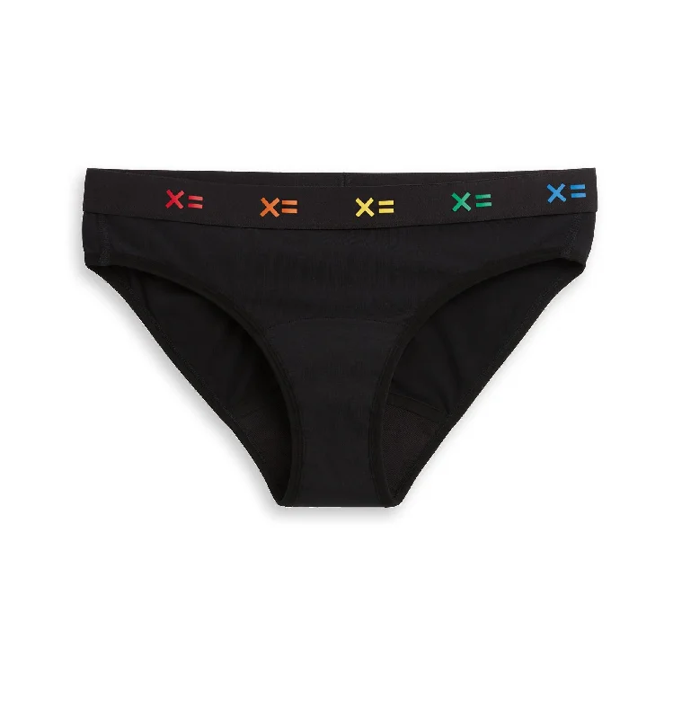Price Cut First Line Period Bikini - Black X= Rainbow