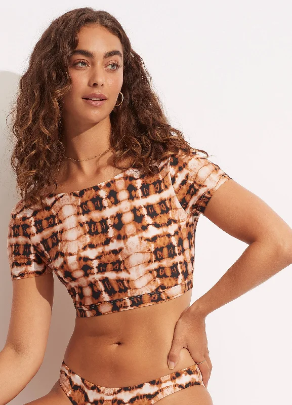 Online Specials High Tide Short Sleeve Top - Copper Tan