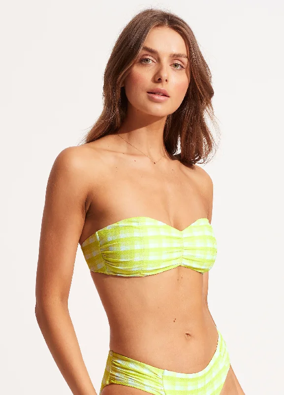 Can't Miss Portofino Ruched Bandeau - Wild Lime