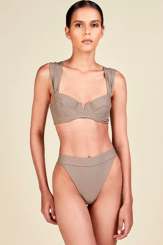 Unmissable Offer VISON TAUPE HIGH RISE BIKINI BOTTOM CONCHA 20
