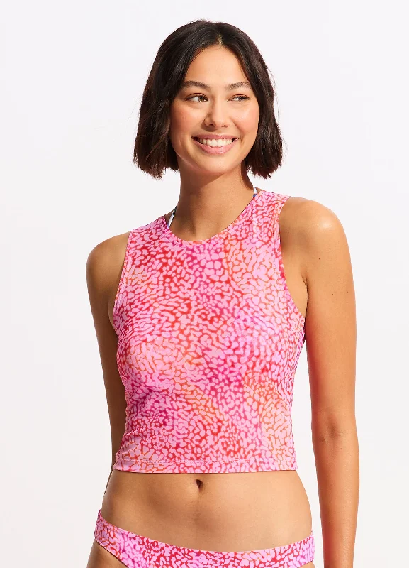 Bonus Savings Sea Skin Mesh Tank Top - Fuchsia Rose