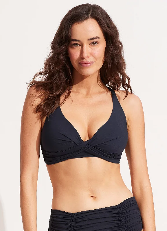 Deal Explosion Seafolly Collective DD Double Wrap Front Bra - True Navy