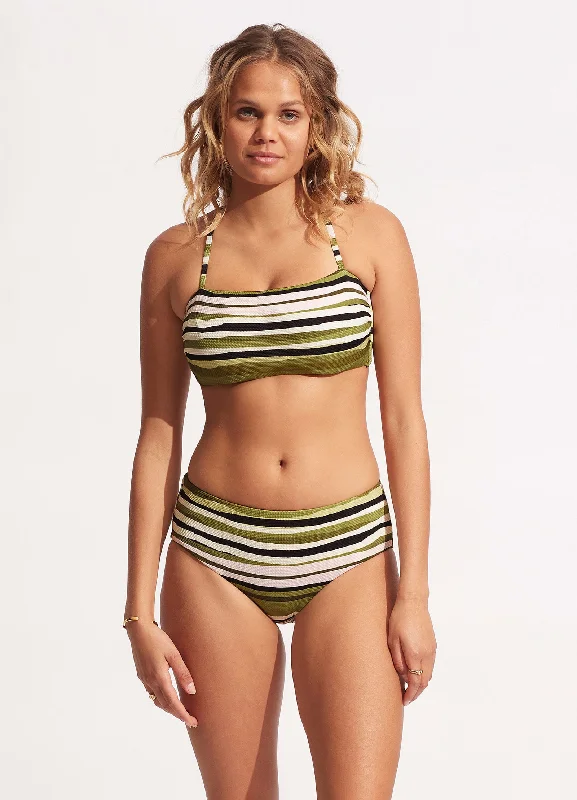 Epic Deals Sun Stripe Wide Side Retro - Avocado