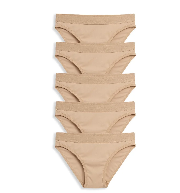 Great Bargains Tucking Bikini 5-Pack - X= Chai