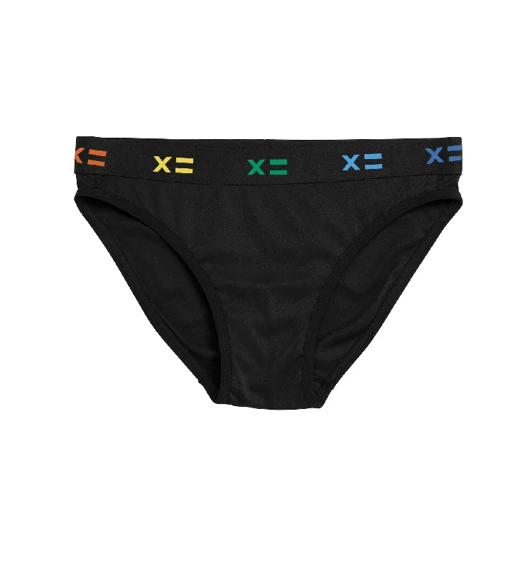 Take Advantage Tucking Bikini - Black X= Rainbow