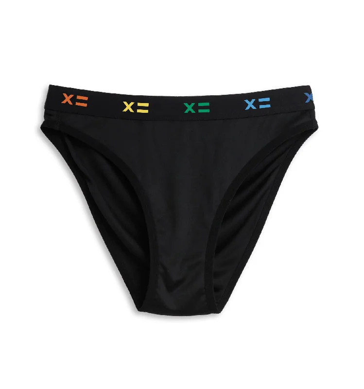 Limited Time Tucking High Leg Bikini - Black X= Rainbow